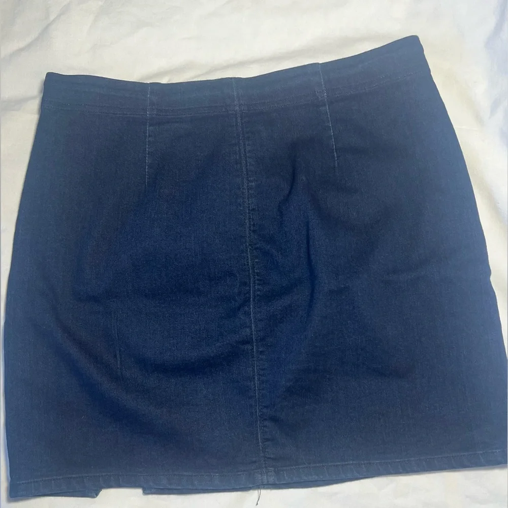 Free People Blue Mini Pencil Skirt with Slit